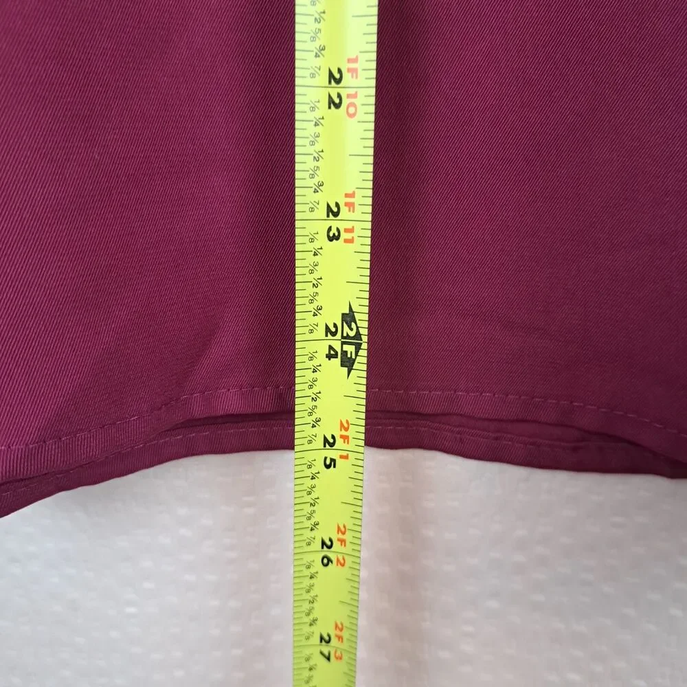 Umgee Long Sleeve Solid Pink Blouse Ruffle Size M Cotton Blend